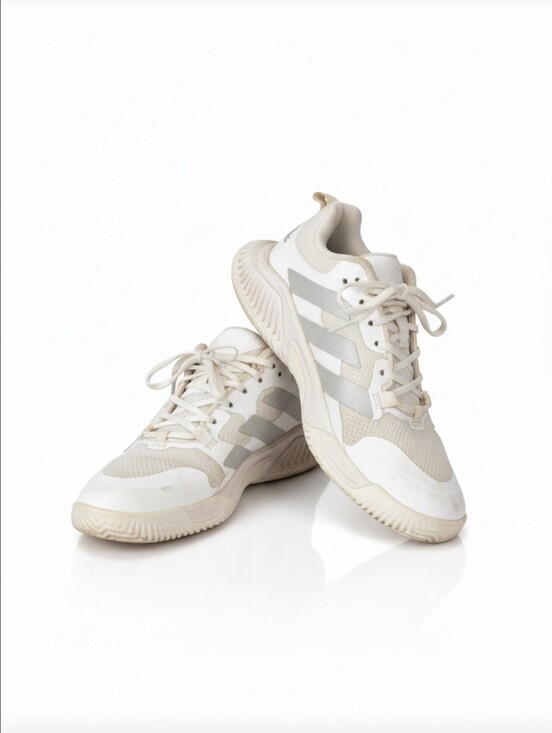 adidas Shoes - Adidas Womens Court Team Bounce 2.0 Volleyball Shoes White Silver Size 7.5